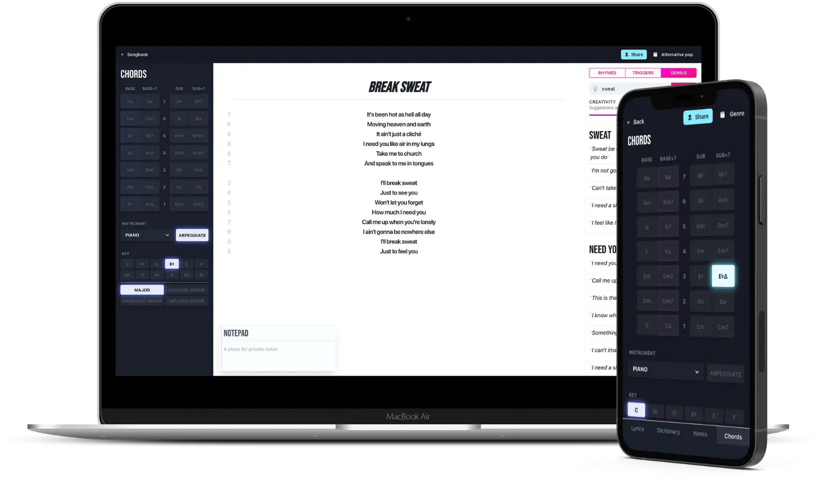 A screenshot of the Chorus app