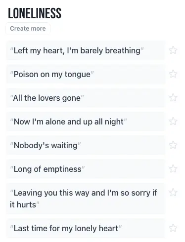 Song ideas for songs about loneliness